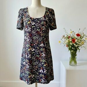 Molly Bracken|Vibrant Multicolour Floral Scoop Beck Short Sleeve Mini Dress Sz M